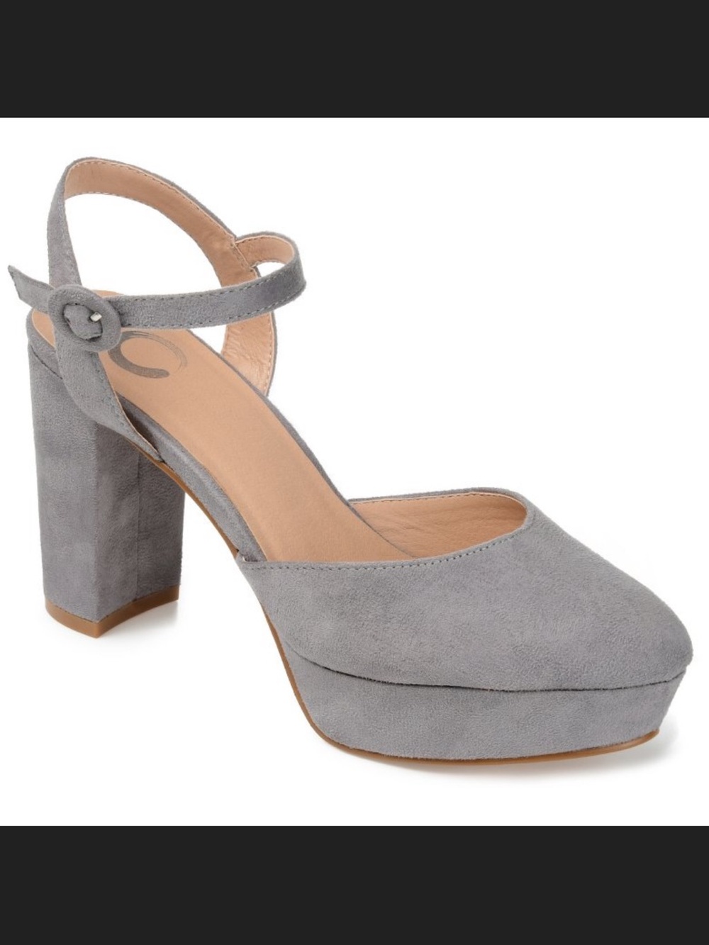 Journee Collection Gray Suede Platform Heels